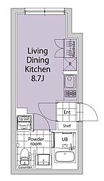 TASUKI杉並高井戸 1階ワンルームの間取り