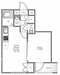 パレ・ホームズ新橋 1LDKの間取図画像