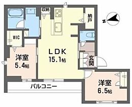 モンレーヴ本町 202 ｜ 福岡県久留米市本町16-25（賃貸マンション2LDK・2階・64.11㎡） その2