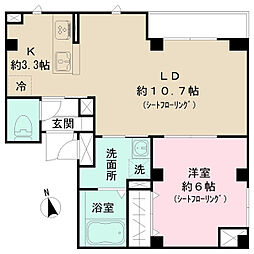アデントロプラーノ西日暮里 1LDKの間取図画像