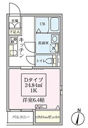 スカイルーチェ南浦和 3階1Kの間取り