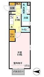 ピア メゾン 1階1Kの間取り