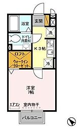エミネンス上本郷 2階1Kの間取り