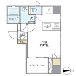 KDXレジデンス神田 6階ワンルームの間取り