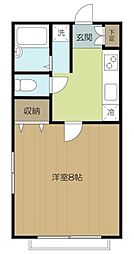 フィオーレハウス南棟 1階1Kの間取り