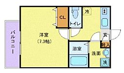 京成松戸線 習志野駅 徒歩9分の賃貸アパート 2階1Kの間取り