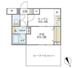 クレアポルテ川口元郷 1Kの間取図画像