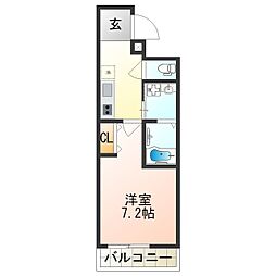 クラウド昭和町 1Kの間取図画像
