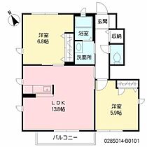 エーデルヴィラ旭が丘　Ｂ棟 B0101 ｜ 佐賀県唐津市旭が丘4-11-2（賃貸アパート2LDK・1階・59.41㎡） その2