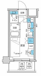 キャンパスヴィレッジ登戸 4階ワンルームの間取り