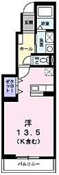 ミルトニア 1階ワンルームの間取り