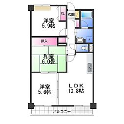 JR阪和線 和泉府中駅 徒歩7分の賃貸マンション 1階3LDKの間取り