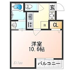EN西ノ京二条 4階1Kの間取り