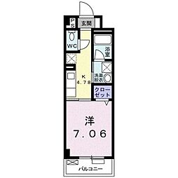 インテレクト 1階1Kの間取り
