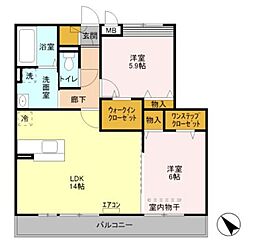 Forest神明 2LDKの間取図画像