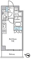 ディームス麻布狸穴町 ワンルームの間取図画像