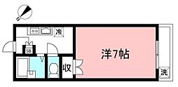 コーポ長谷川 2階1Kの間取り