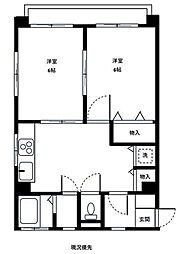 サニーハイツ 2DKの間取図画像