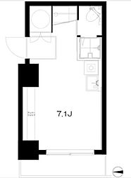 ライオンズマンション八丁堀 2階ワンルームの間取り