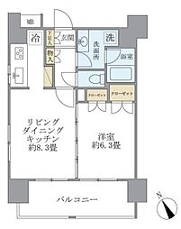 エコロジー白山レジデンス 1LDKの間取図画像