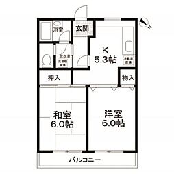 ルミエール堀切 2Kの間取図画像