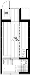 グランディール哲学堂 ワンルームの間取図画像