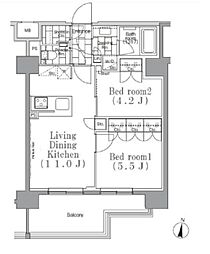 JPノイエ下高井戸 2階2LDKの間取り