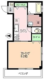 ポルトグランデ 1階1Kの間取り