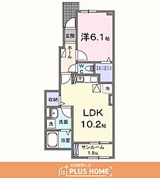 フロレゾンC 1LDKの間取図画像