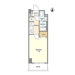 アルファコート立石2 1階1Kの間取り