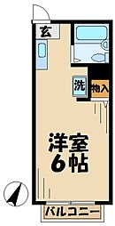 サンライズSATOH 1Kの間取図画像