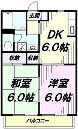ネクサスクリハラ 2DKの間取図画像