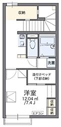 レオパレスHAKUBA 1Kの間取図画像