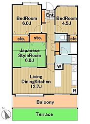 京王相模原線 京王多摩センター駅 徒歩15分の賃貸マンション 1階3LDKの間取り