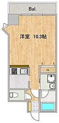 Fierte高波 1Kの間取図画像