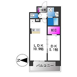 アストラルグラミ阿倍野 1LDKの間取図画像