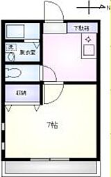 MKスクエア 1Kの間取図画像