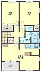 セレブリテ緑が丘 2階2LDKの間取り