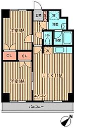 サンプレイス早宮 1階2LDKの間取り
