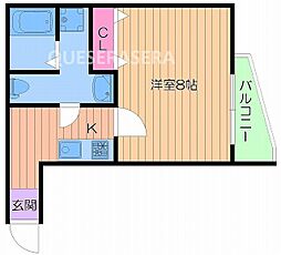 Osaka Metro谷町線 太子橋今市駅 徒歩7分の賃貸マンション 4階1Kの間取り