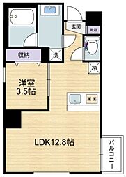 コルディア横濱サウス 7階1LDKの間取り