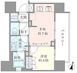 ブリリア東中野ステーションフロント 6階1DKの間取り