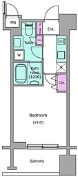 レジディア築地 1Kの間取図画像