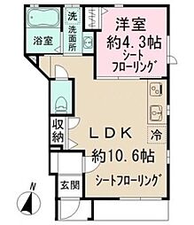 ESTRELA 1階1LDKの間取り