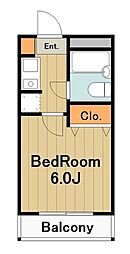 日神パレステージ橋本 2階1Kの間取り