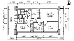 コーポレート五反野 4階2SLDKの間取り