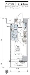 リヴシティ綾瀬WEST 1Kの間取図画像
