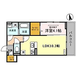 D'フォレスタ初芝2 1LDKの間取図画像