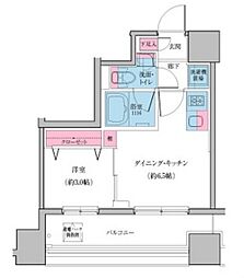 CREVIARXE日暮里 1DKの間取図画像