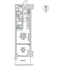 ロイヤルパークス赤羽ノース 4階1LDKの間取り